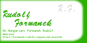 rudolf formanek business card